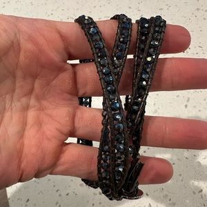 Victoria Emerson boho beaded crystal wrap bracelet